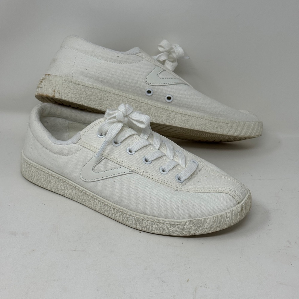 Tretorn Nylite Canvas Sneakers White Comfort Sole Lace Up Shoe Women 8.5 Classic